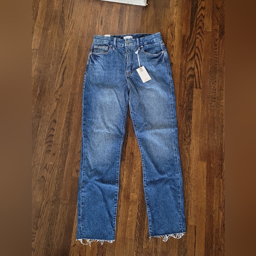 NWT Women's Good American Good Classic Jeans Raw Hem, sz 8/29